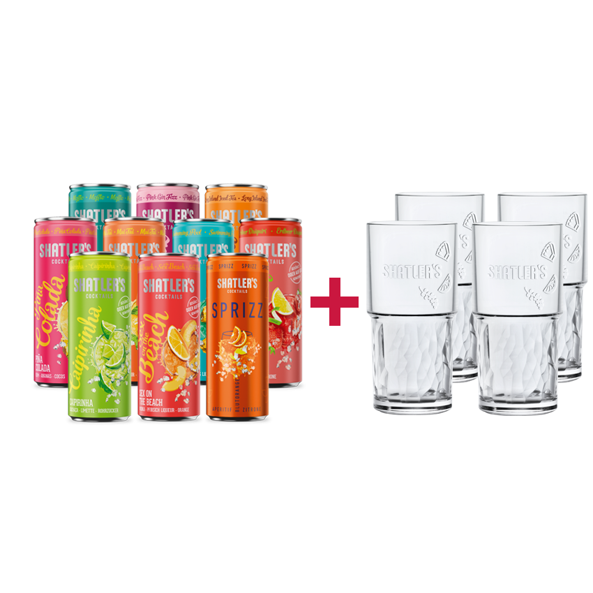Produktabbildung Shatler`s MIX Paket 10x Shatler`s 250ml+4x Markengläser