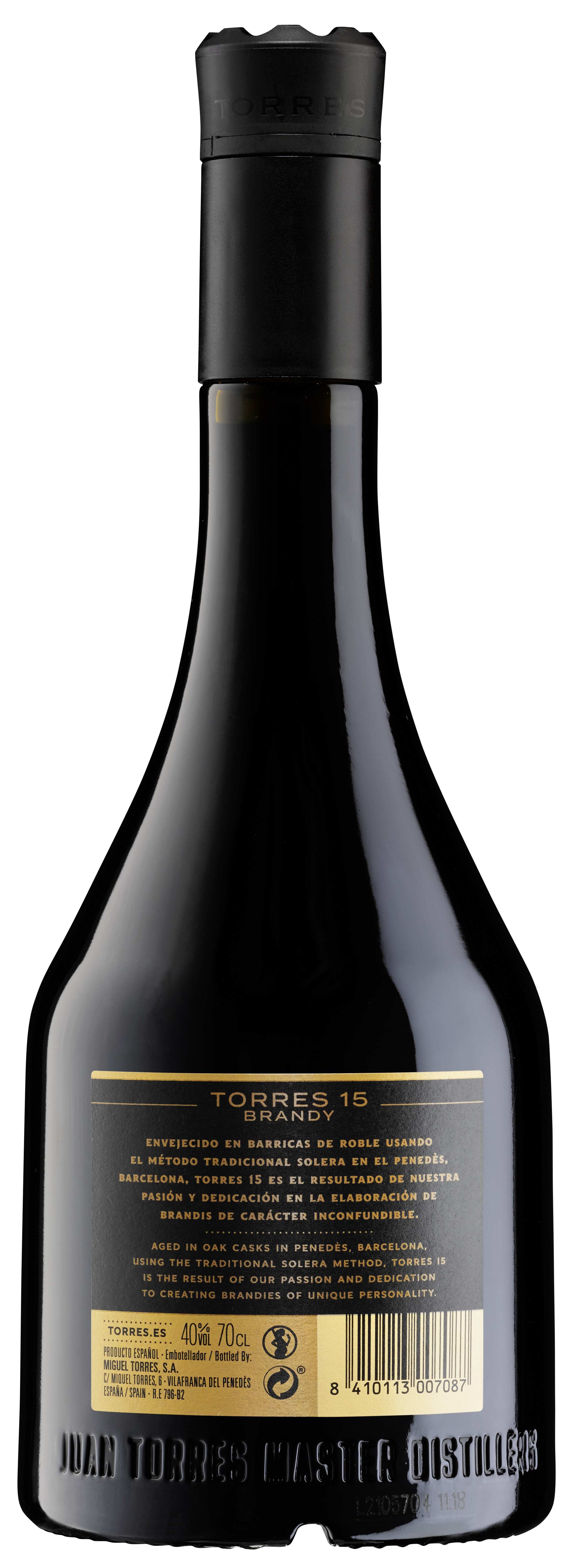 TORRES 15 Imperial Brandy Rückseite