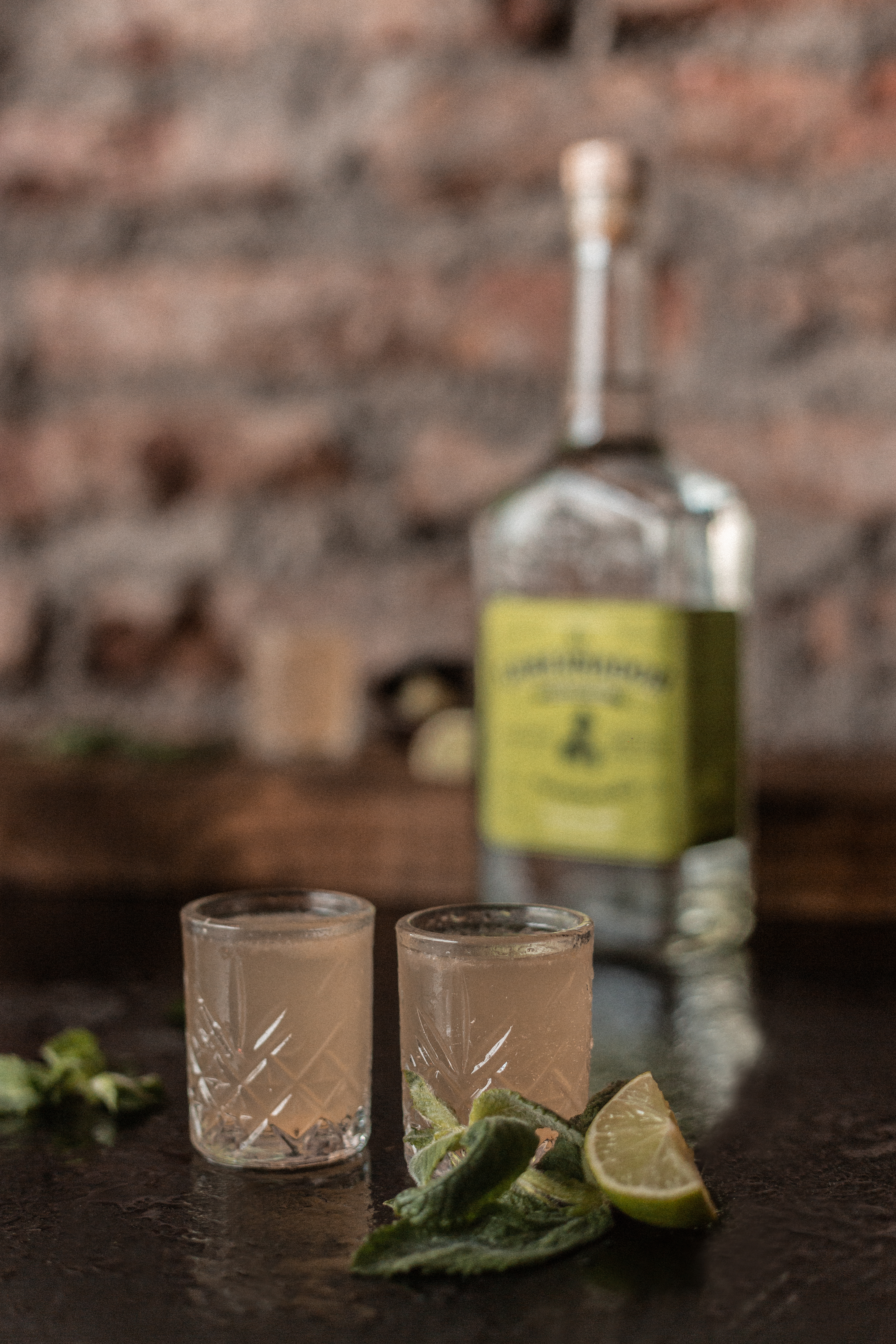 El Gobernador Pisco hinter einem Glas
