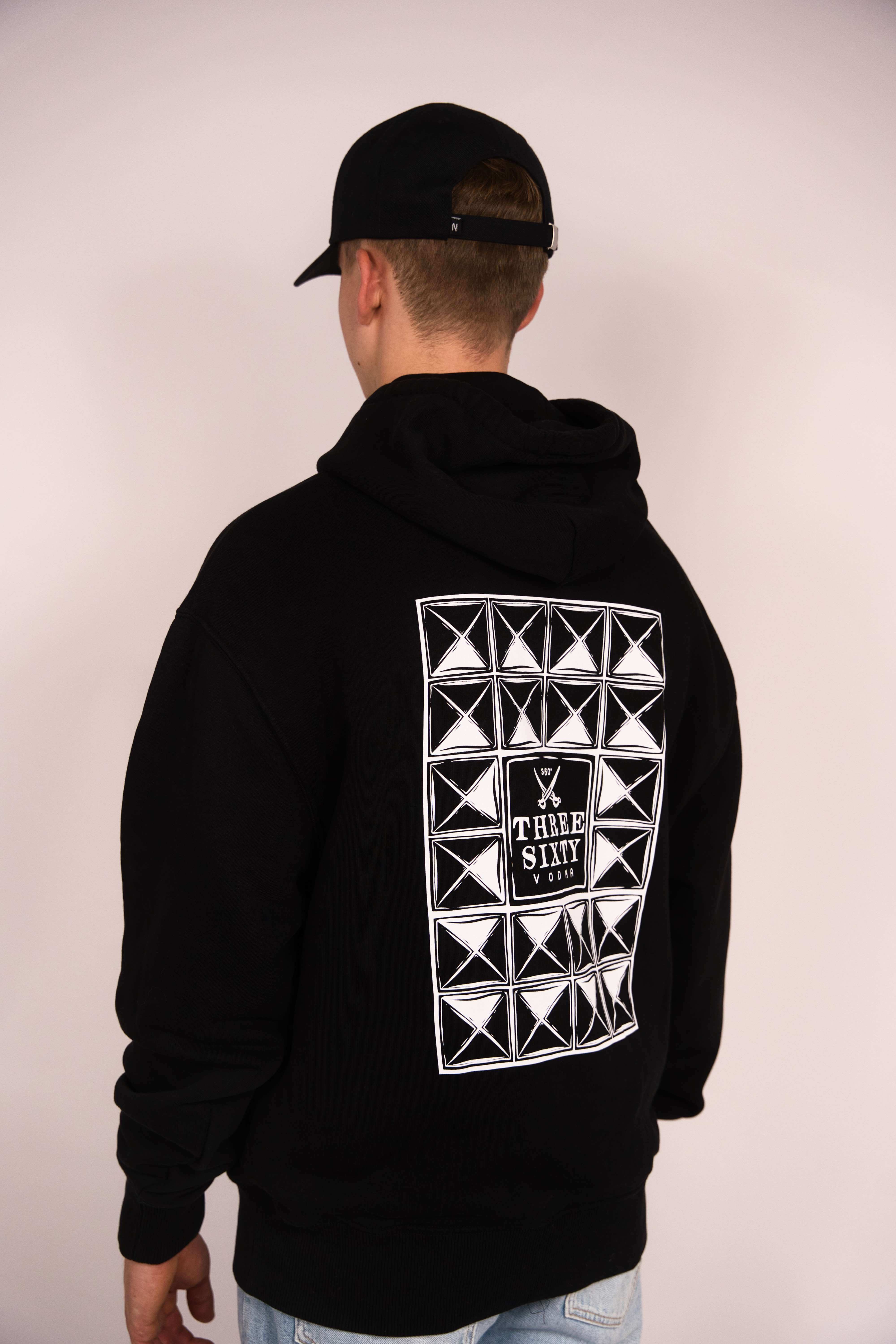 THREE SIXTY Hoodie Facet Cut Graffiti Seitenansicht